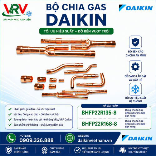 Bộ Chia Gas Dàn Nóng Daikin VRV BHFP22R135-8 Và BHFP22R168-8 Chính Hãng