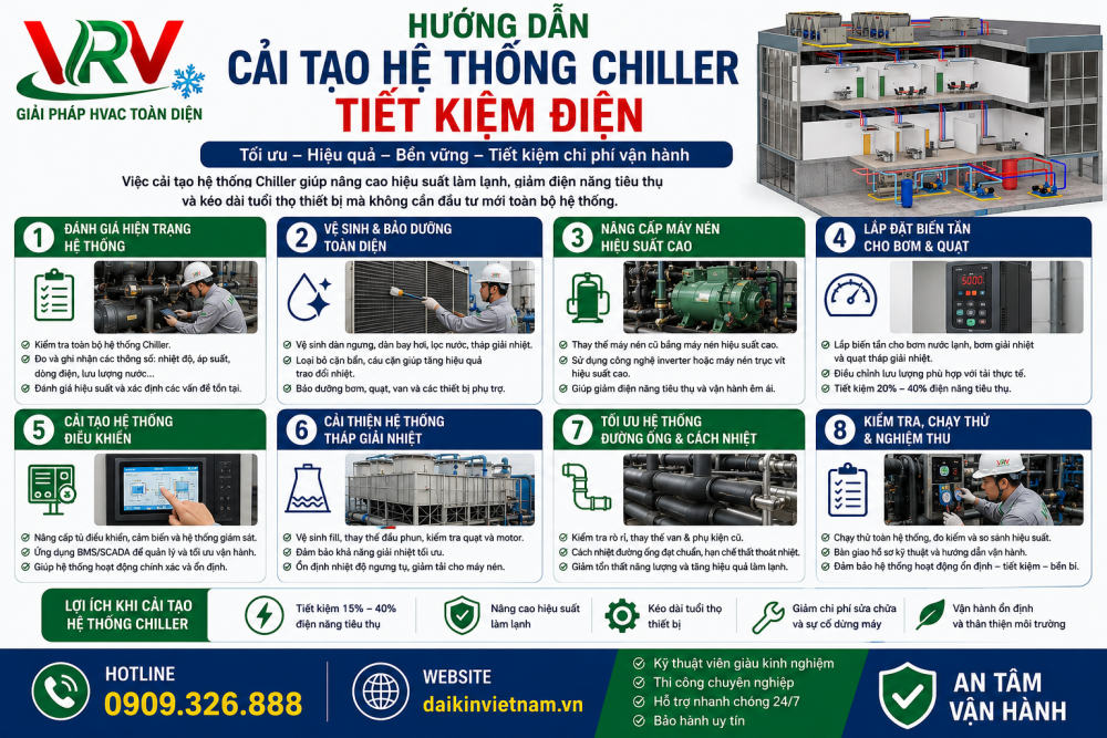 Hướng Dẫn Cải Tạo Hệ Thống Chiller Tiết Kiệm Điện